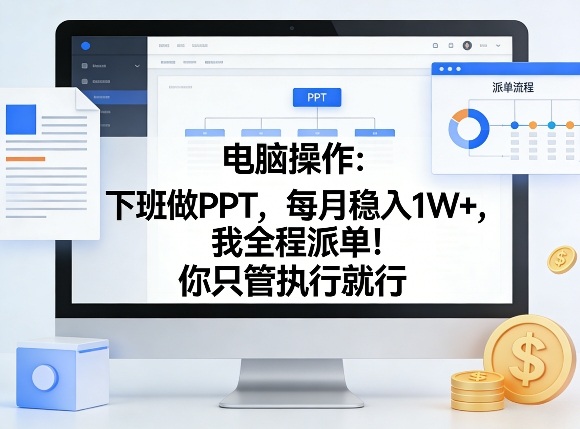 电脑操作:下班做PPT,每月稳入1W+,我全程派单!你只管执行就行【揭秘】-云途创业网