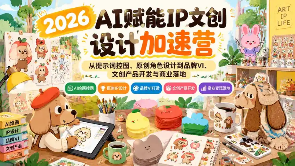 2026AI赋能IP文创设计加速营：从提示词控图、原创角色设计到品牌VI、文创产品开发与商业落地-云途创业网