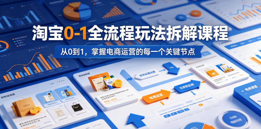 淘宝0-1全流程玩法拆解课程，从0到1，掌握电商运营的每一个关键节点-云途创业网