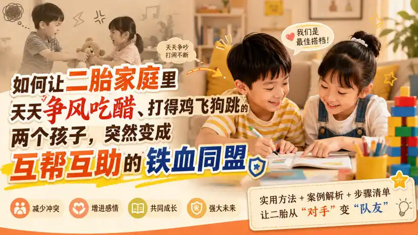 付费文章：如何让二胎家庭里天天争风吃醋、打得鸡飞狗跳的两个孩子，突然变成互帮互助的铁血同盟？-云途创业网