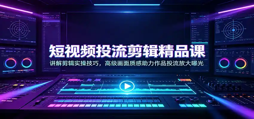 短视频投流剪辑精品课：讲解剪辑实操技巧，高级画面质感助力作品投流放大曝光-云途创业网