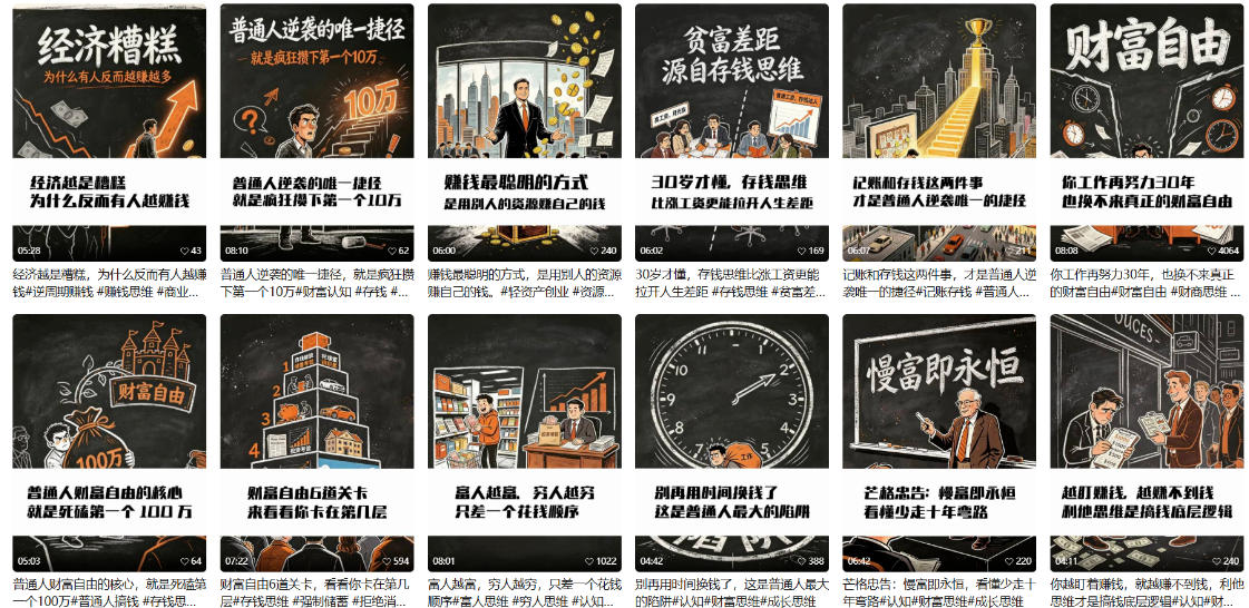 【AI书单】财富书籍图文解读玩法，一键直出，几十条视频，跑出1000单，全流程拆解，新手也可以上手-云途创业网