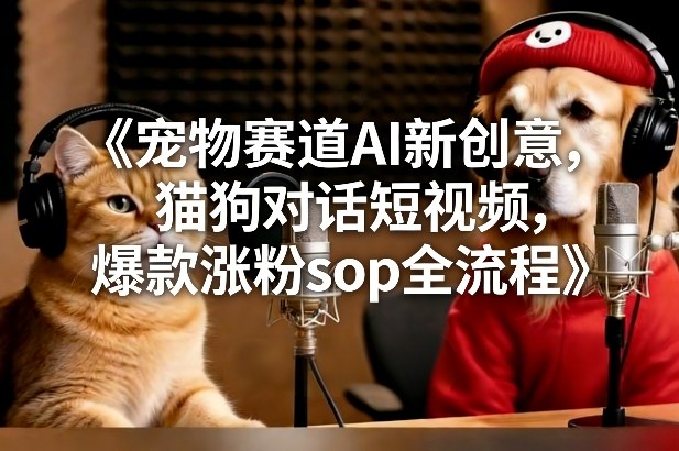 宠物赛道AI新创意,猫狗对话短视频,爆款涨粉sop全流程-云途创业网