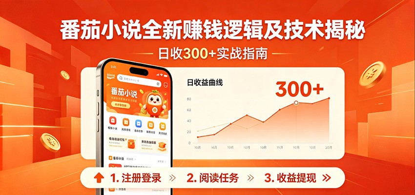 番茄小说全新赚钱逻辑及技术日收300+,小白新书皆可做!无脑赚就行了!-云途创业网