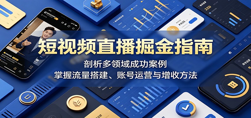 短视频直播掘金指南：剖析多领域成功案例，掌握流量搭建、账号运营与增收方法-云途创业网