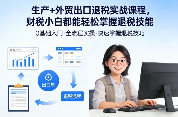 生产+外贸出口退税实战课程，财税小白都能轻松掌握退税技能-云途创业网
