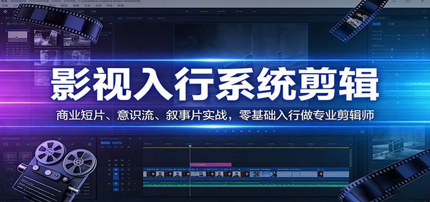 影视系统剪辑,商业短片、意识流、叙事片实战,零基础入行做专业剪辑师-云途创业网