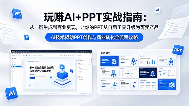 玩赚AI+PPT实战指南-更新5月13：从一键生成到商业变现，让你的PPT从自用工具升级为可卖产品-云途创业网