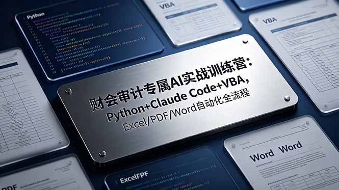 财会审计专属 AI实战训练营：Python+Claude Code+VBA，Excel/PDF/Word自动化全流程-云途创业网