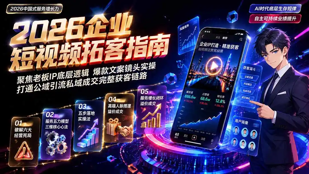 2026AI时代服务增长力实战课-无水印|五力模型三维心法教学,破解门店客源流失低价内卷实现长效业绩增长-云途创业网