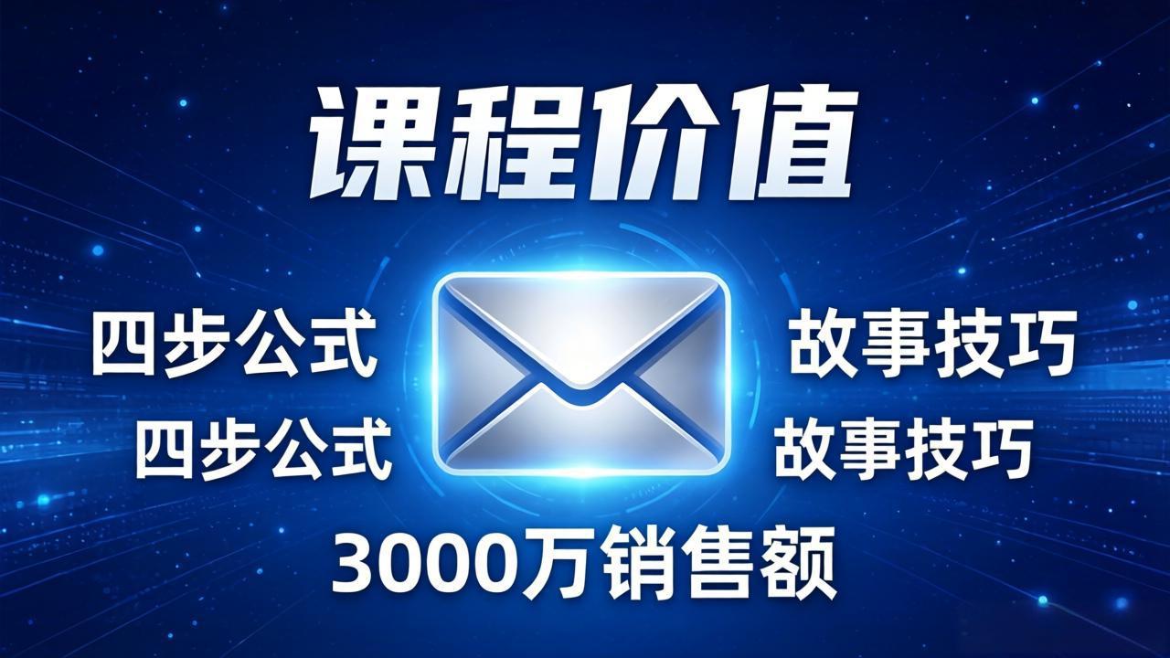 高效邮件销售课：15分钟写出高转化邮件，四步公式+故事技巧，3000万销售额玩法拆解-云途创业网