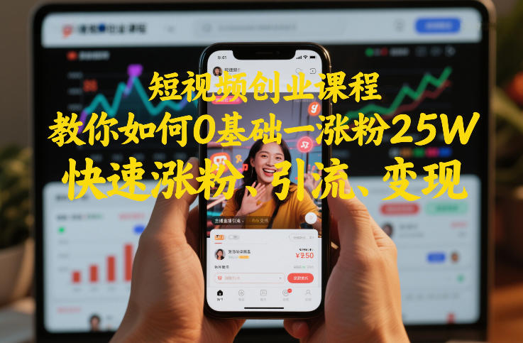 短视频创业课程,教你如何0基础一天涨粉25W,快速涨粉、引流、变现-云途创业网