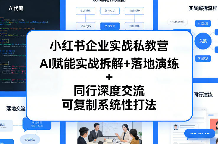 小红书企业实战私教营，AI赋能实战拆解+落地演练+同行深度交流，可复制系统性打法-云途创业网