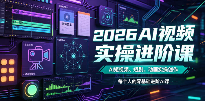 2026AI视频实操进阶课，AI短视频、短剧、动画实操创作，每个人的零基础进阶ai课(更新0825)-云途创业网