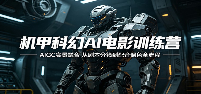 机甲科幻AI电影训练营：AIGC实景融合，从剧本分镜到配音调色全流程-云途创业网