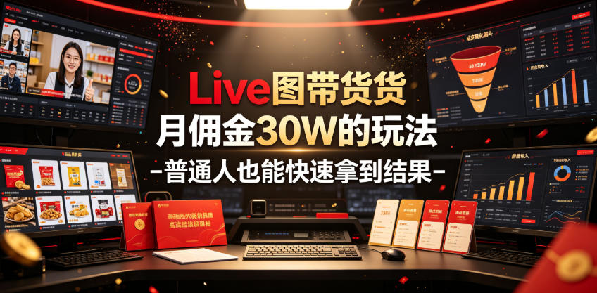 Live图带货月佣金30W的玩法-普通人也能快速拿到结果-云途创业网