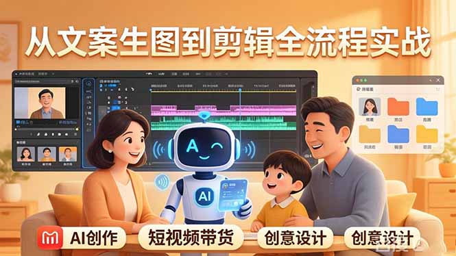 原创 AI 剧情短视频带货：AI+家庭剧情+带货广告，从文案生图到剪辑全流程实战-云途创业网