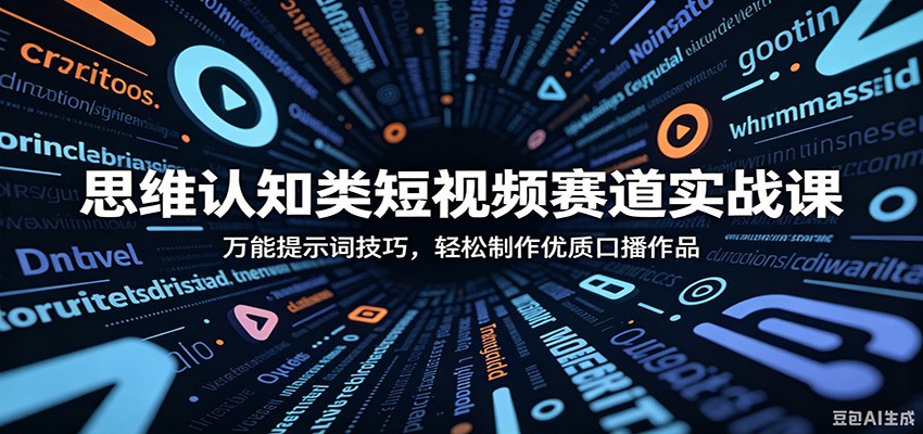 思维认知类短视频赛道实战课：万能提示词技巧，轻松制作优质口播作品-云途创业网