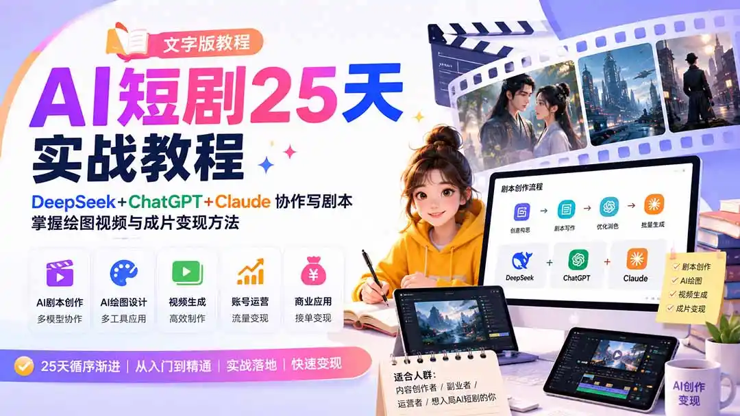AI短剧25天实战教程(文字版教程-云途创业网