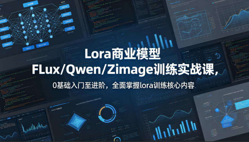 系统性学习Lora商业模型FLux/Qwen/Zimage训练实战课,0基础入门至进阶,全面掌握lora训练核心内容-云途创业网
