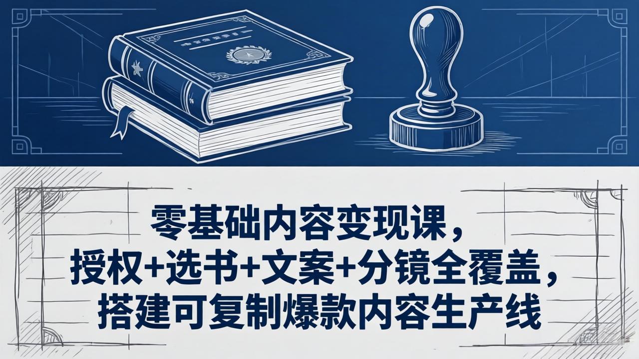 零基础内容变现课，授权+选书+文案+分镜全覆盖，搭建可复制爆款内容生产线-云途创业网