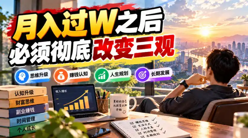 某公众号付费文章：月入过W之后，必须彻底改变三观-云途创业网