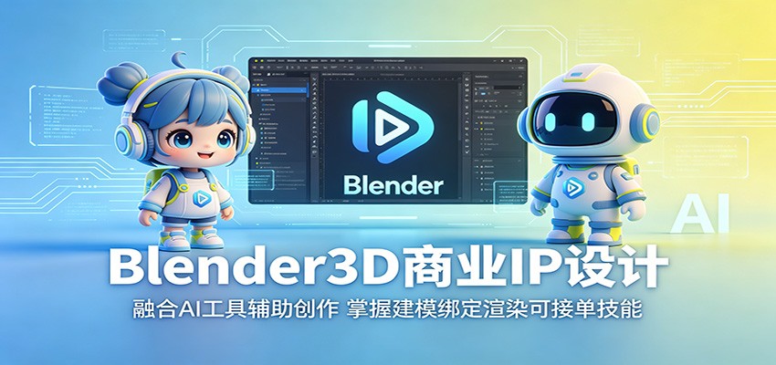 Blender3D商业IP设计:融合AI工具辅助创作,掌握建模绑定渲染可接单技能-云途创业网
