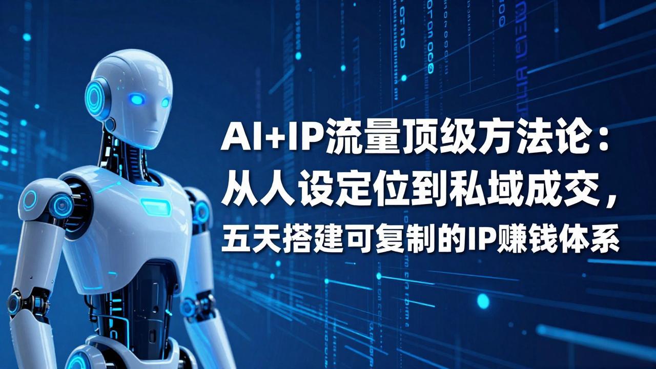 AI+IP顶级方法论：从人设定位到私域成交，五天搭建可复制的IP赚钱体系-云途创业网
