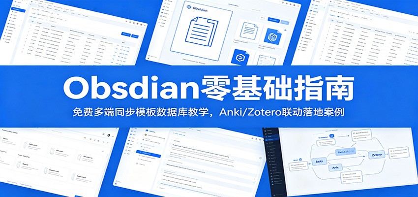Obsidian零基础指南：免费多端同步模板数据库教学，Anki/Zotero联动落地案例-云途创业网