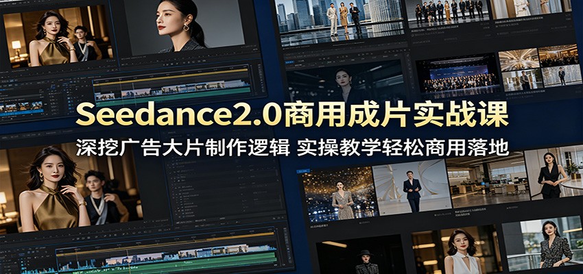 Seedance2.0商用成片实战课：深挖广告大片制作逻辑，实操教学轻松商用落地-云途创业网