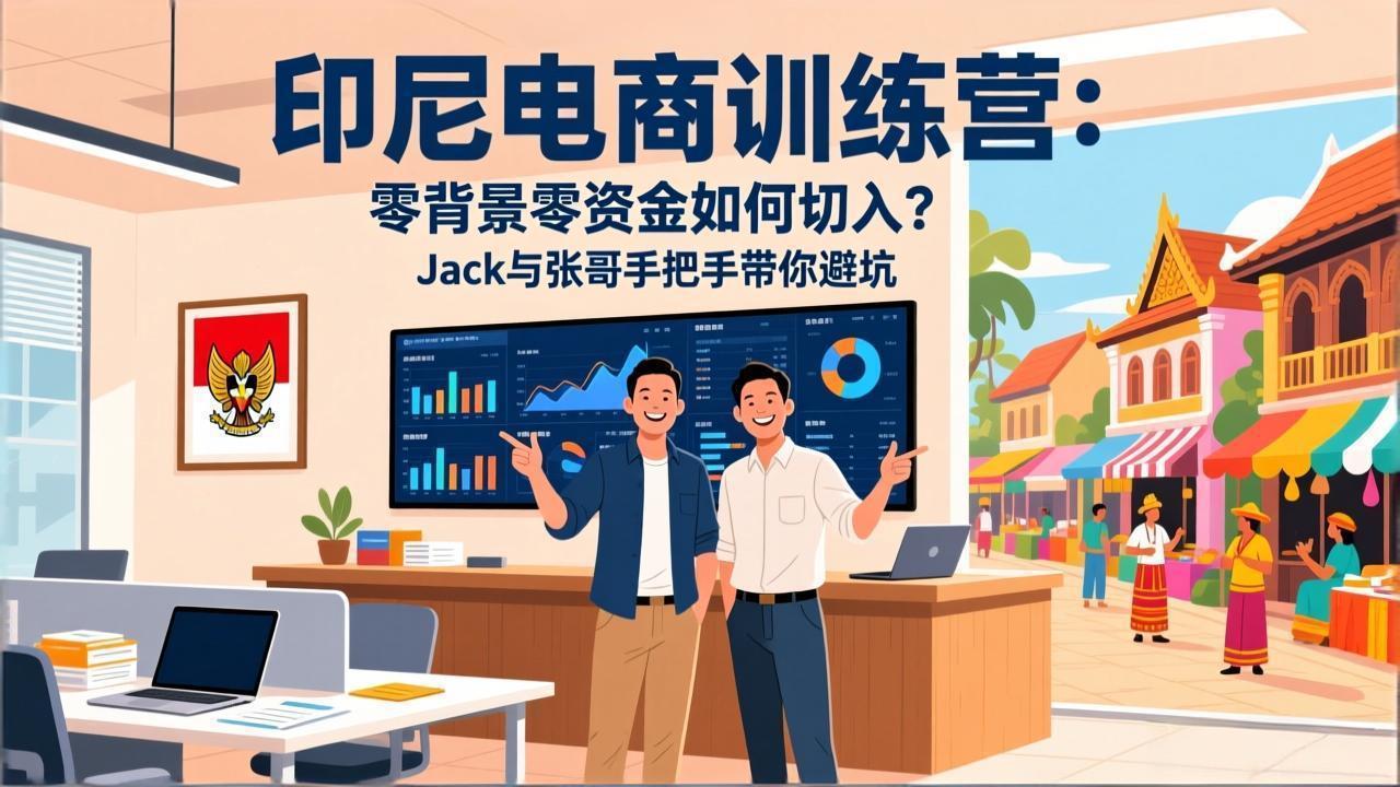 印尼电商训练营:零背景零资金如何切入?Jack与张哥手把手带你避坑-云途创业网