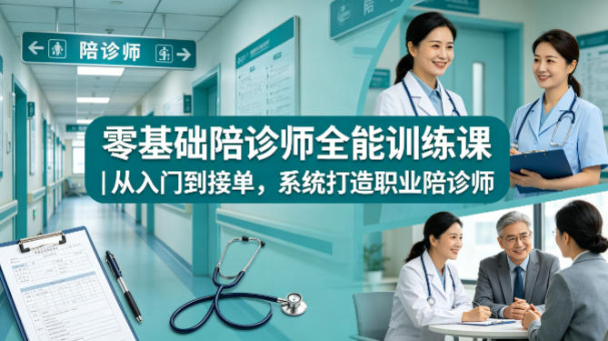 零基础陪诊师全能训练课｜从入门到接单，系统打造职业陪诊师-云途创业网