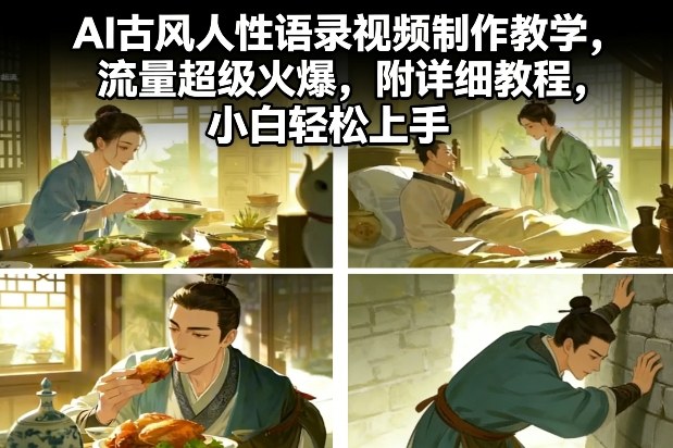 AI古风人性语录视频制作教学,流量超级火爆,附详细教程,小白轻松上手-云途创业网