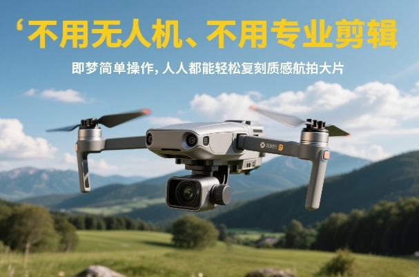 不用无人机、不用专业剪辑,即梦简单操作,人人都能轻松复刻质感航拍大片-云途创业网