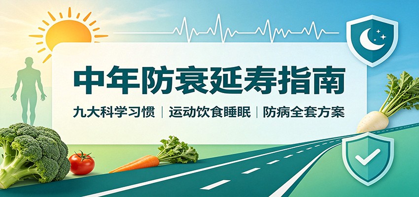 中年防衰延寿指南:九大科学习惯,运动饮食睡眠防病全套方案-云途创业网