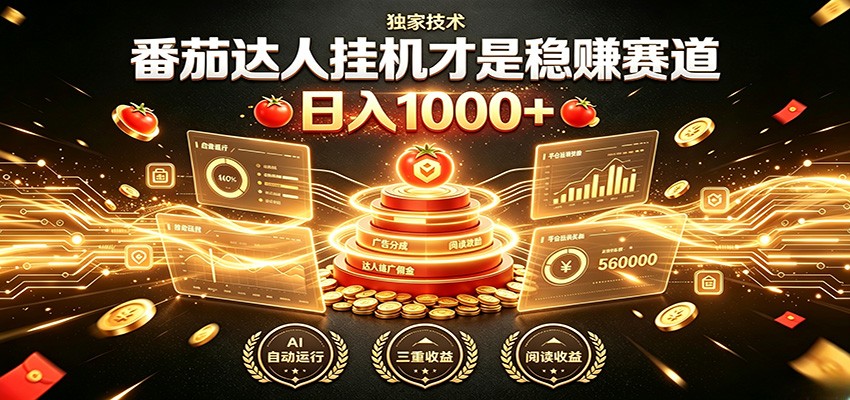 别再瞎找副业！番茄达人挂机才是稳赚赛道 日入1000+-云途创业网