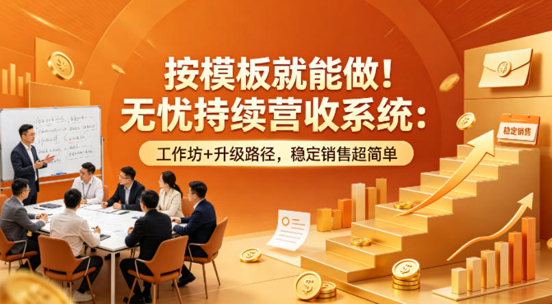 按模板就能做!无忧持续营收系统:工作坊+升级路径,稳定销售超简单【原创双语字幕】-云途创业网