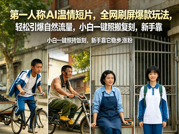 第一人称AI温情短片,全网刷屏爆款玩法,轻松引爆自然流量,小白一键照搬复刻,新手靠它稳步涨粉-云途创业网