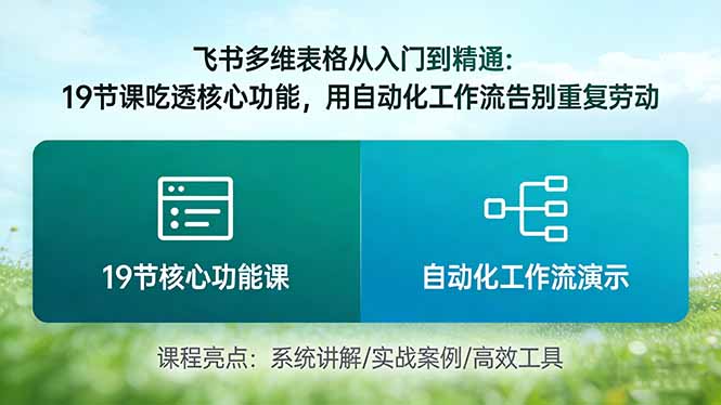 飞书多维表格从入门到精通:19节课吃透核心功能,用自动化工作流告别重复劳动-云途创业网