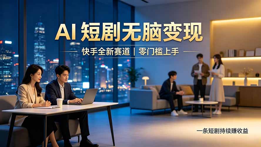 别乱找副业了,快手 AI 短剧零门槛长久被动增收-云途创业网