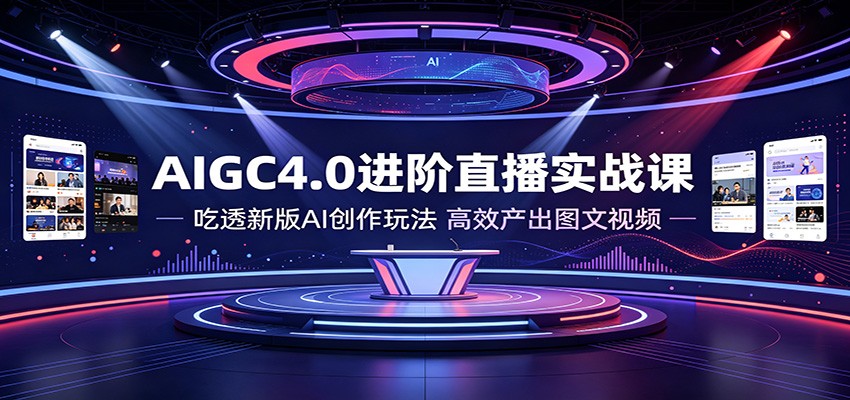 AIGC4.0进阶直播实战课：吃透新版AI创作玩法，高效产出图文视频-云途创业网