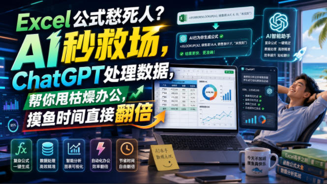 Excel公式愁死人?AI秒救场,ChatGPT处理数据,帮你甩枯燥办公,摸鱼时间直接翻倍【原创双语字幕】-云途创业网
