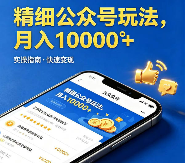 精细化公众号玩法，我们给你提供文章，你来负责发布，收益可观，月入1W+【揭秘】-云途创业网