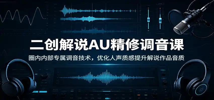 二创解说AU精修调音课：圈内内部专属调音技术，优化人声质感提升解说作品音质-云途创业网