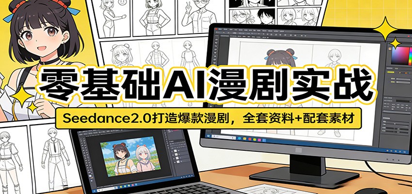 零基础AI漫剧实战：Seedance2.0打造爆款漫剧，全套资料+配套素材-云途创业网