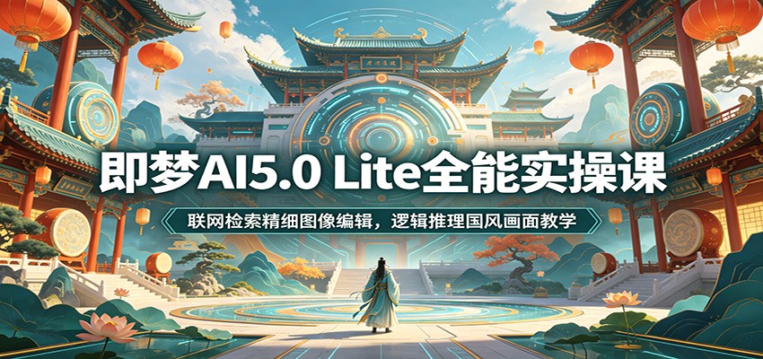 即梦AI5.0 Lite全能实操课：联网检索精细图像编辑，逻辑推理国风画面教学-云途创业网