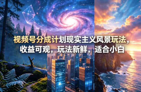 视频号分成计划现实主义风景玩法,收益可观,玩法新鲜,适合小白-云途创业网