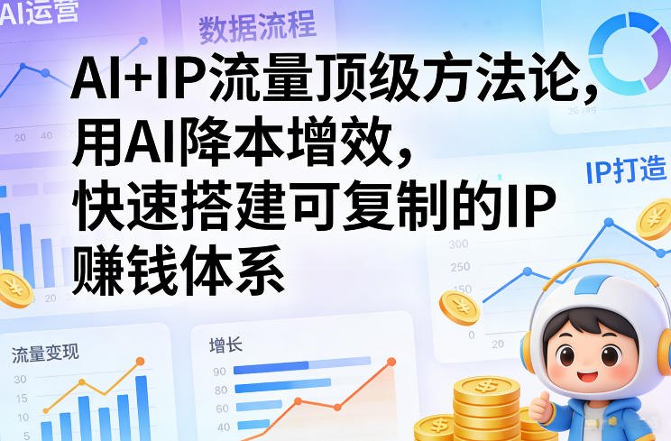 AI+IP流量顶级方法论，用AI降本增效，快速搭建可复制的IP賺钱体系-云途创业网