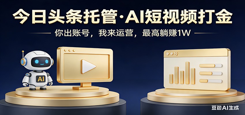 头条号AI托管,我提供作品,你提供账号,每天5分钟发布,小白躺赚3000+-云途创业网