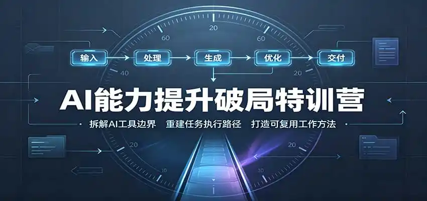 AI能力提升破局特训营:掌握AI交互逻辑,内容创作,搭建工作流-云途创业网